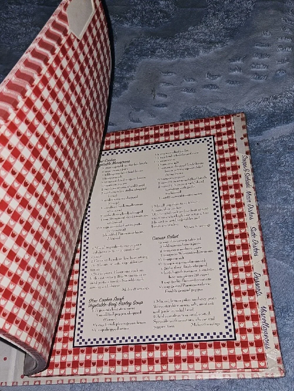 Betty Crocker Red and White Gingham Recipe Keeper Binder